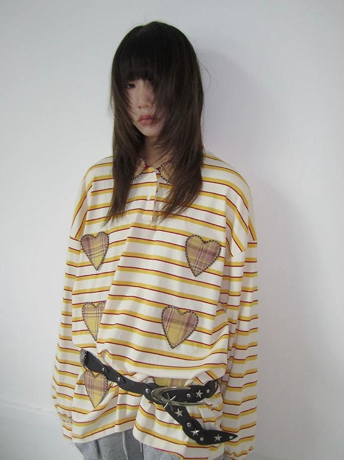 3months | 3D STRIPED DECORATIVE SWEATER【ID:TN00041】