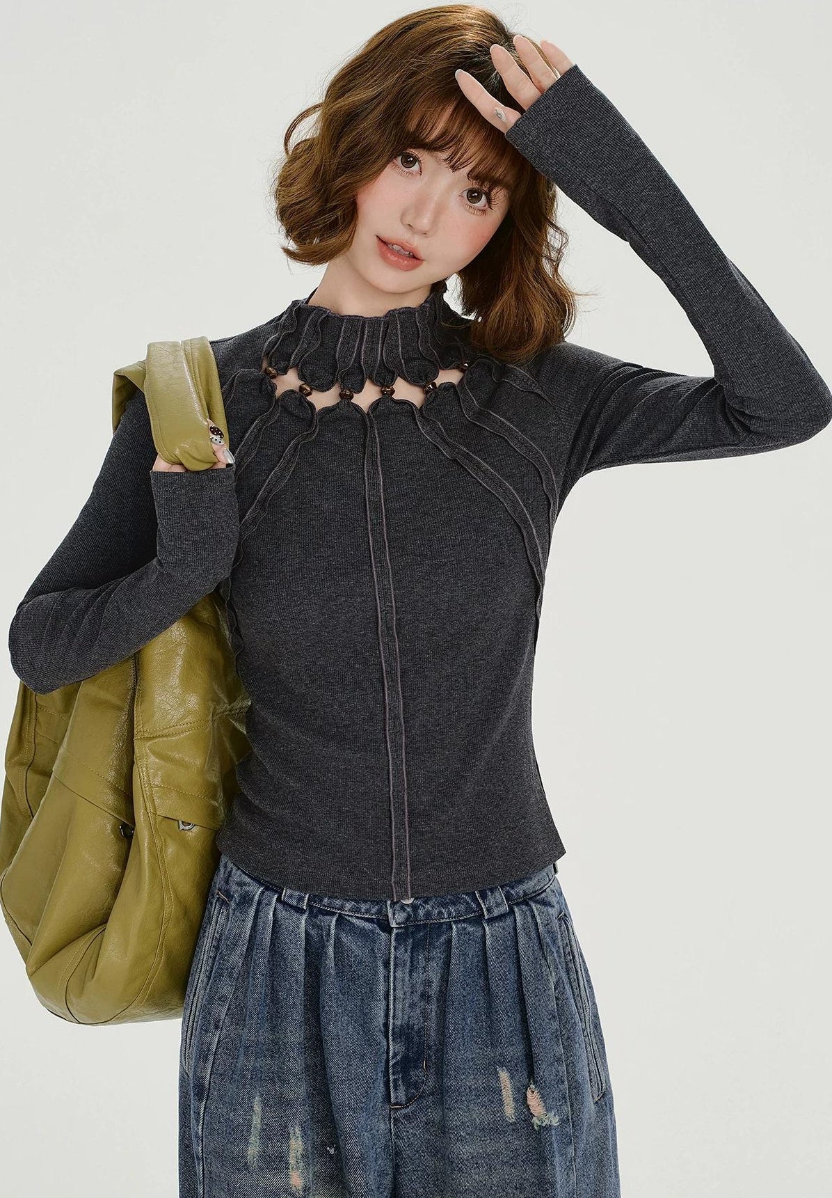 Girlyhalo |  RETRO KNITTED EAR PROTECTION CAP【ID:TN00005】