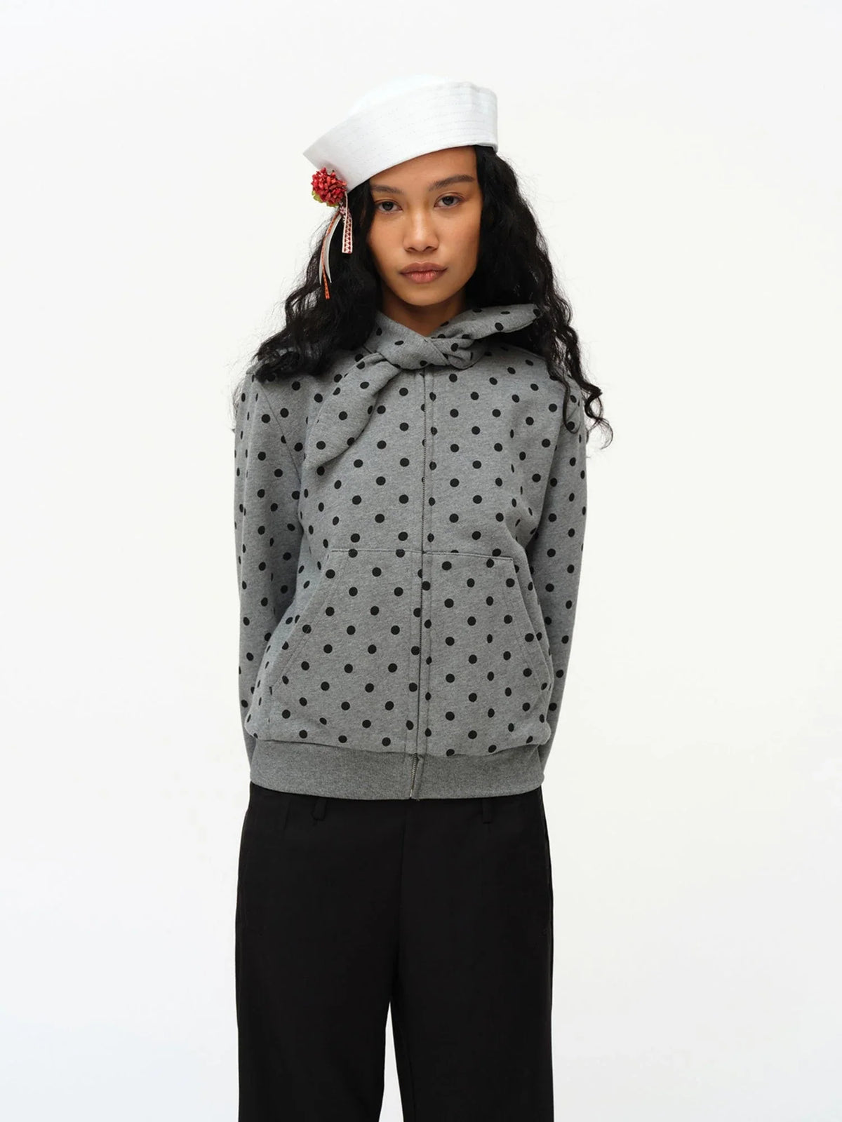 Butterfly Print Hooded Zip Up Sweatshirt