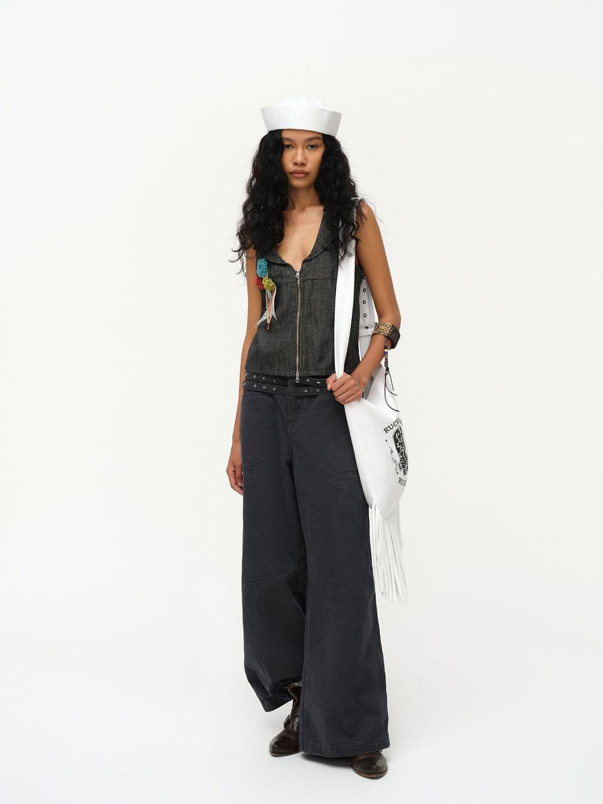 Cowboy Boot Print Fringe Crossbody Bag