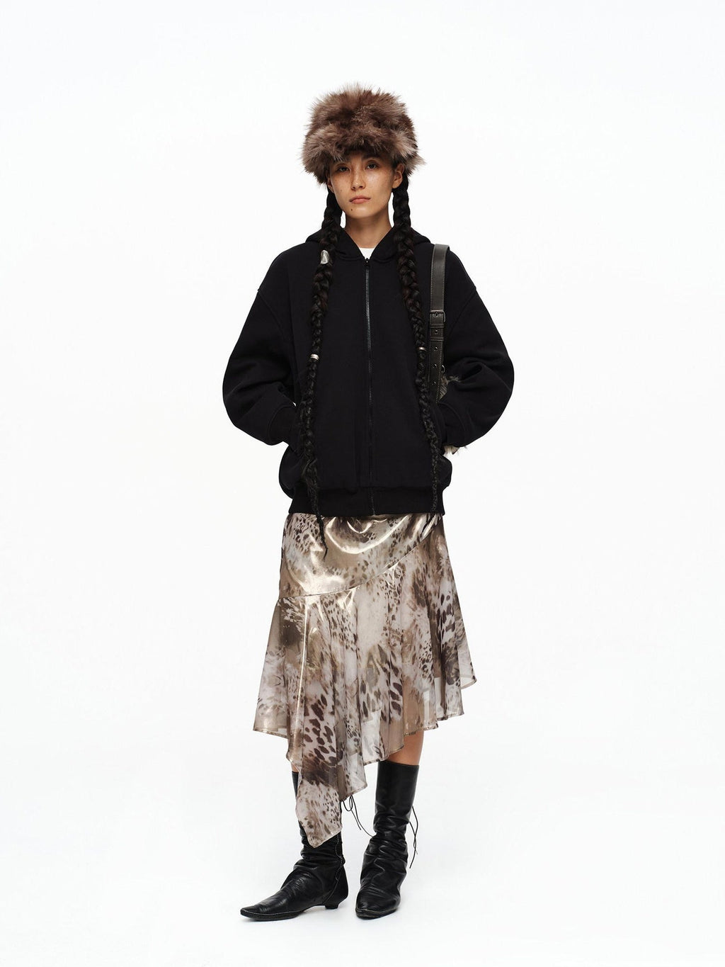 Cozy Thick Minimal Baseball Unisex Adjustable Animal Print Misty Brown Hat