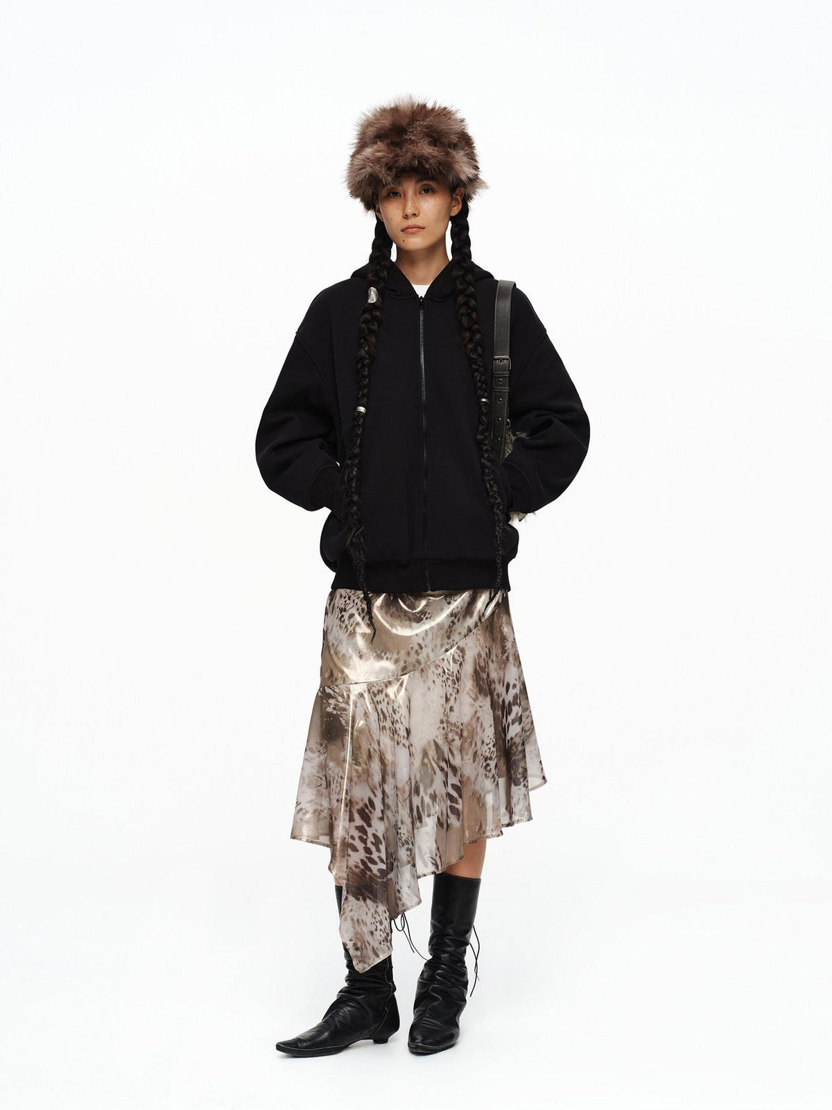 Cozy Thick Minimal Baseball Unisex Adjustable Animal Print Misty Brown Hat
