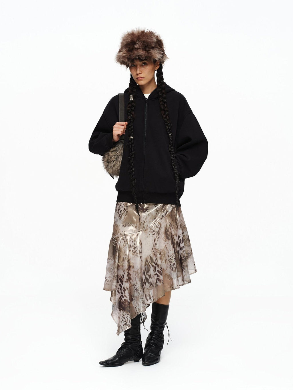Cozy Thick Minimal Baseball Unisex Adjustable Animal Print Misty Brown Hat