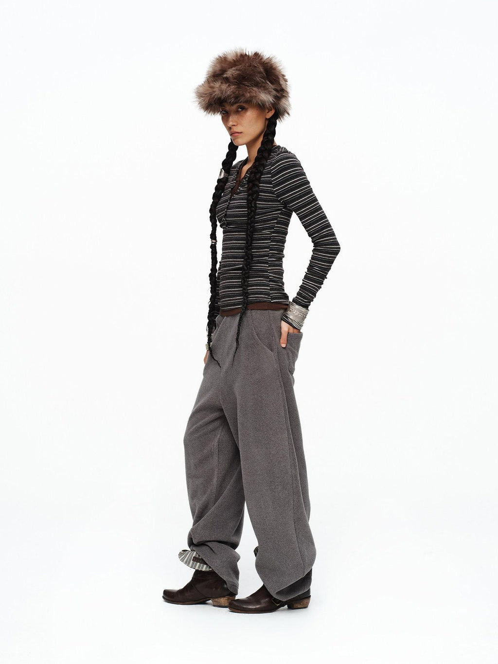 Cozy Thick Minimal Baseball Unisex Adjustable Animal Print Misty Brown Hat