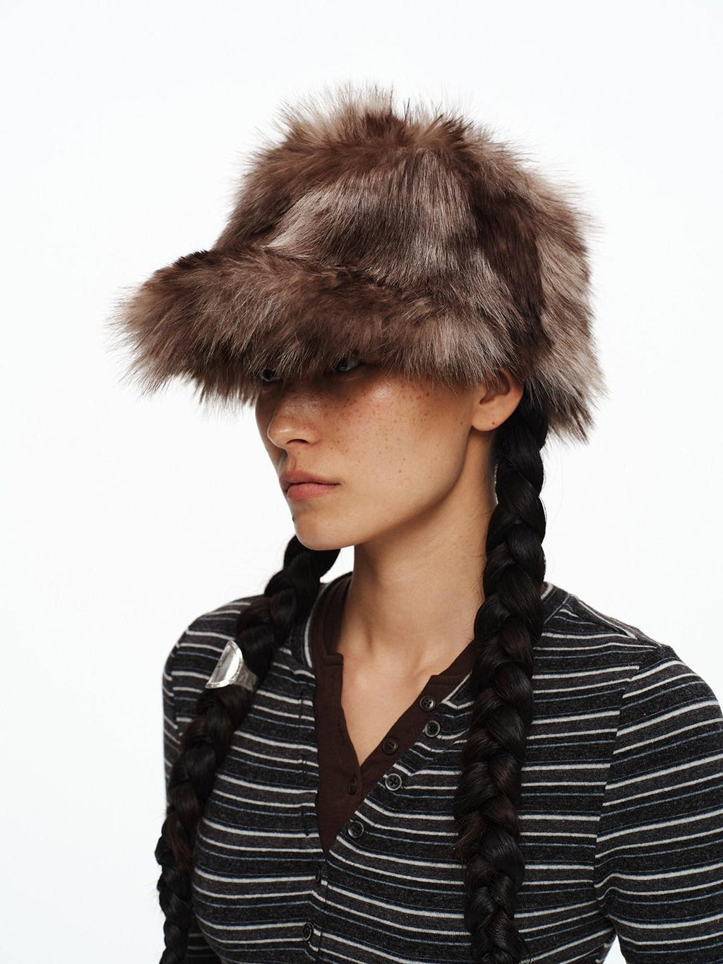 Cozy Thick Minimal Baseball Unisex Adjustable Animal Print Misty Brown Hat