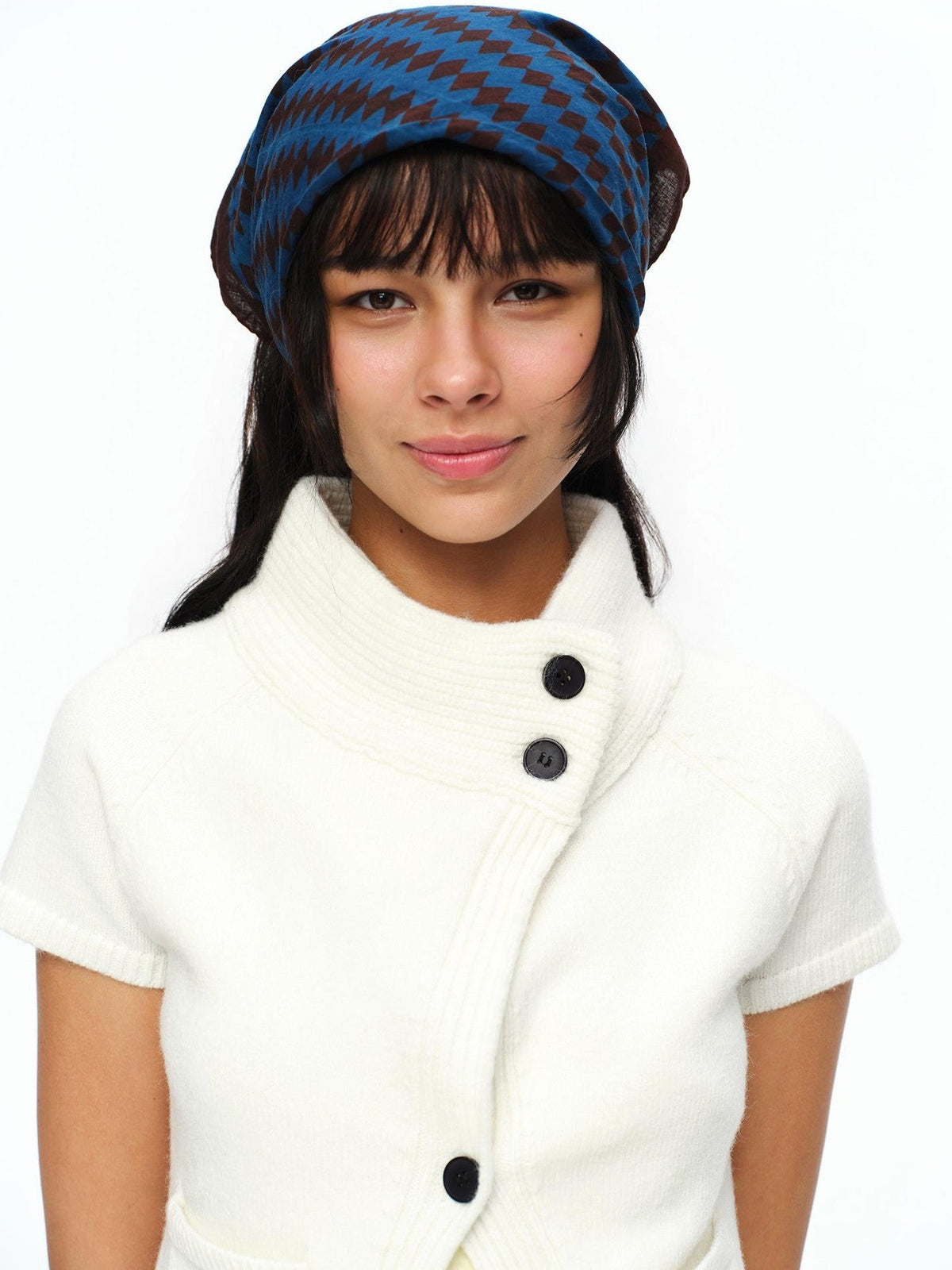 Cream Asymmetric Ribbed Stand Collar Layering Women's Acrylic Boleros & Shrugs