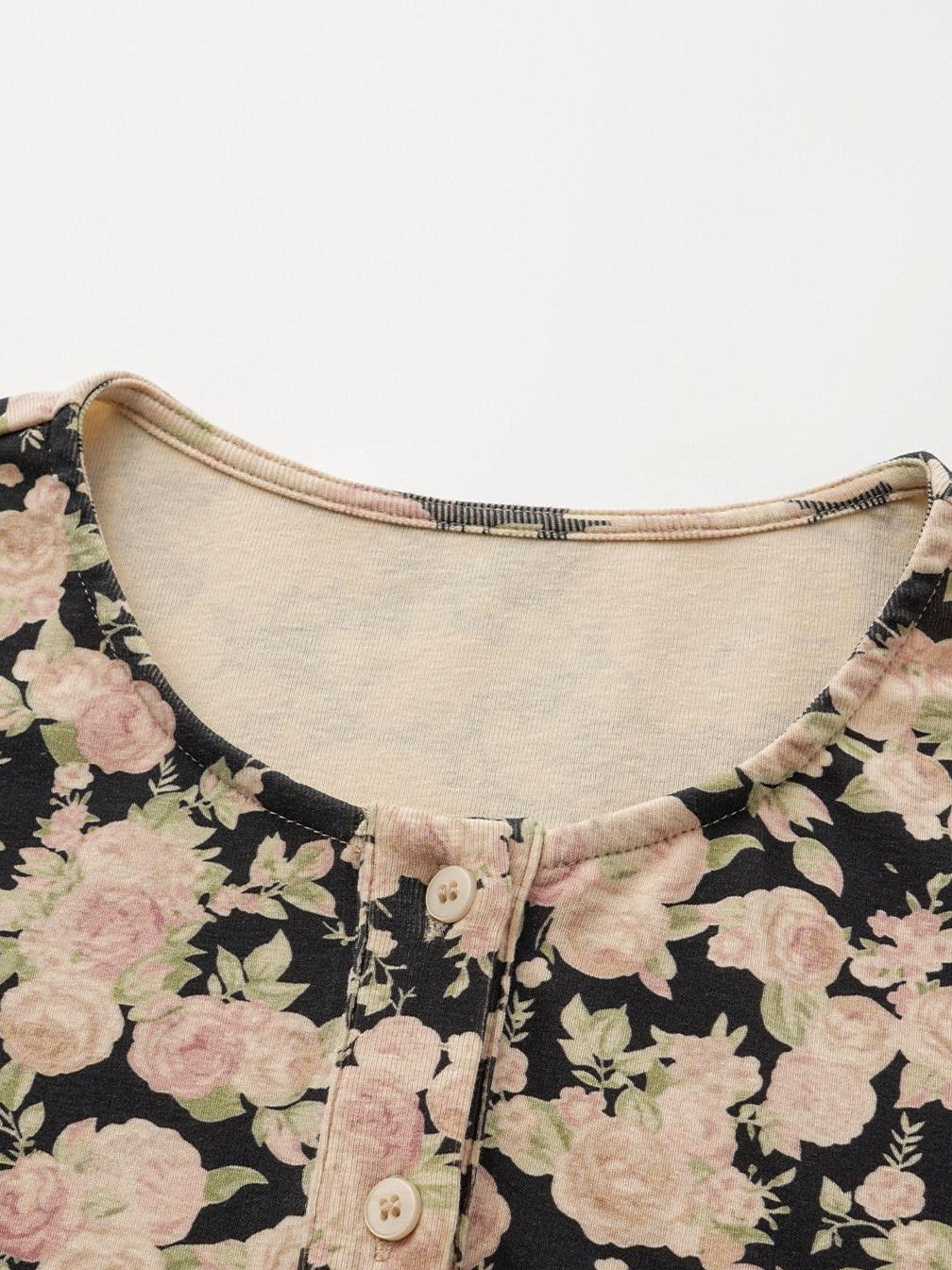 Cropped Floral Print Fitted Round Neck Women'S Cotton Cardigans