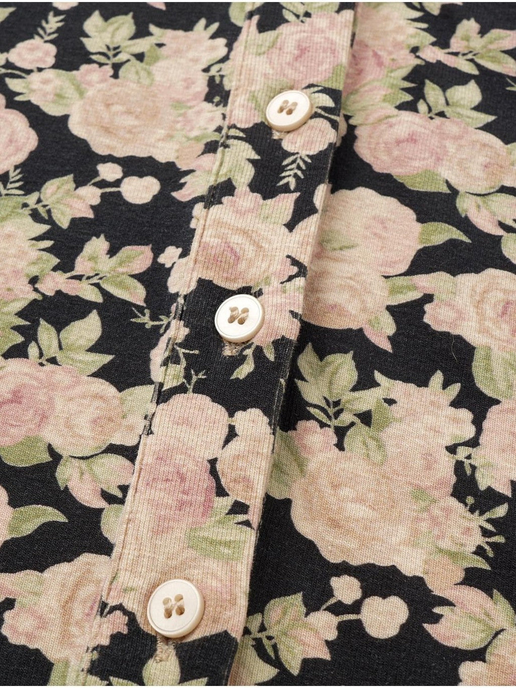 Cropped Floral Print Fitted Round Neck Women'S Cotton Cardigans