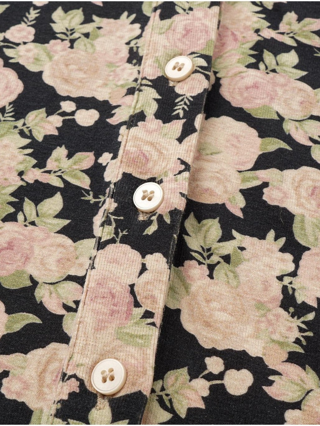 Cropped Floral Print Fitted Round Neck Women'S Cotton Cardigans