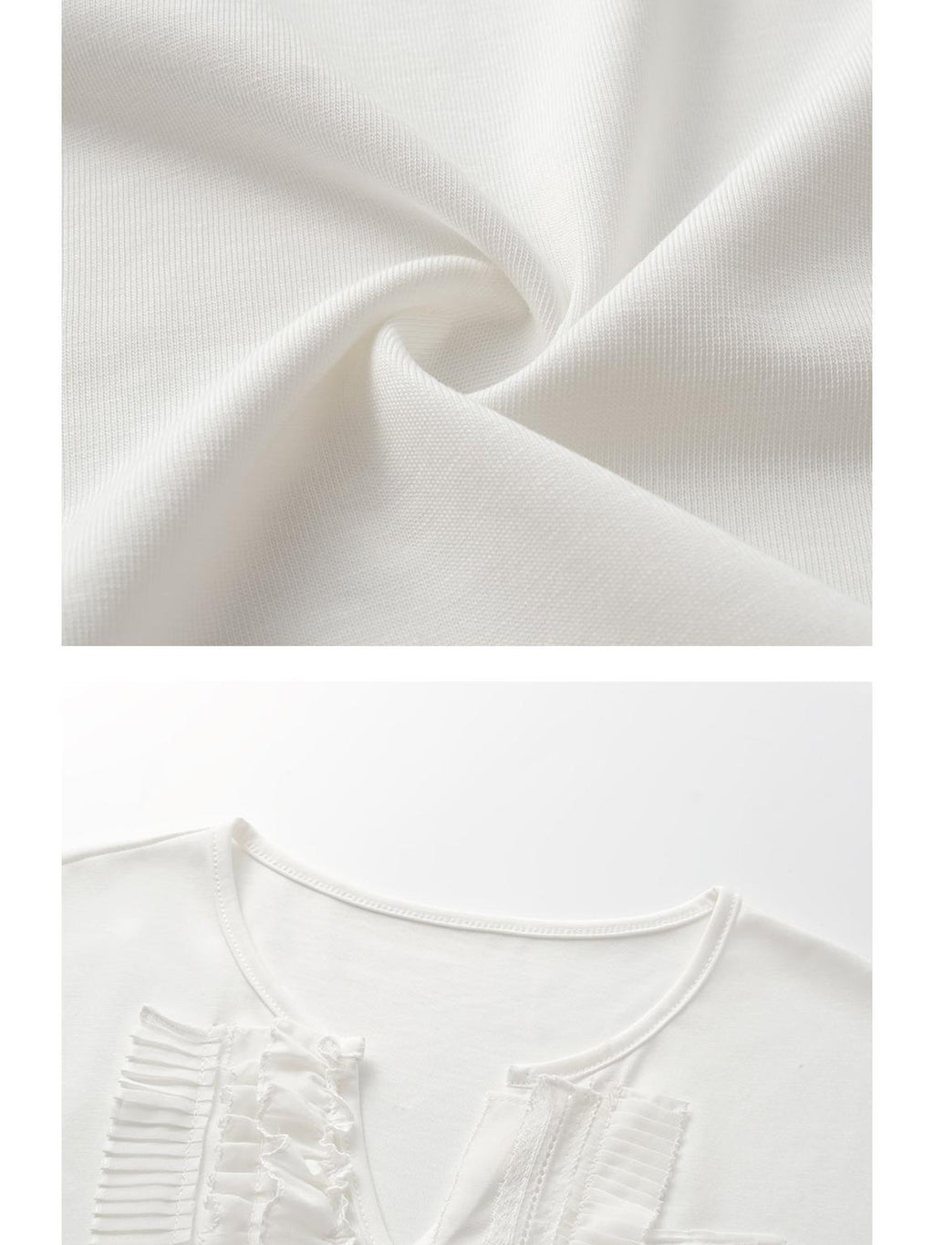 Frayed Lotus Lace Poet Tee French Pleat Long Sleeves