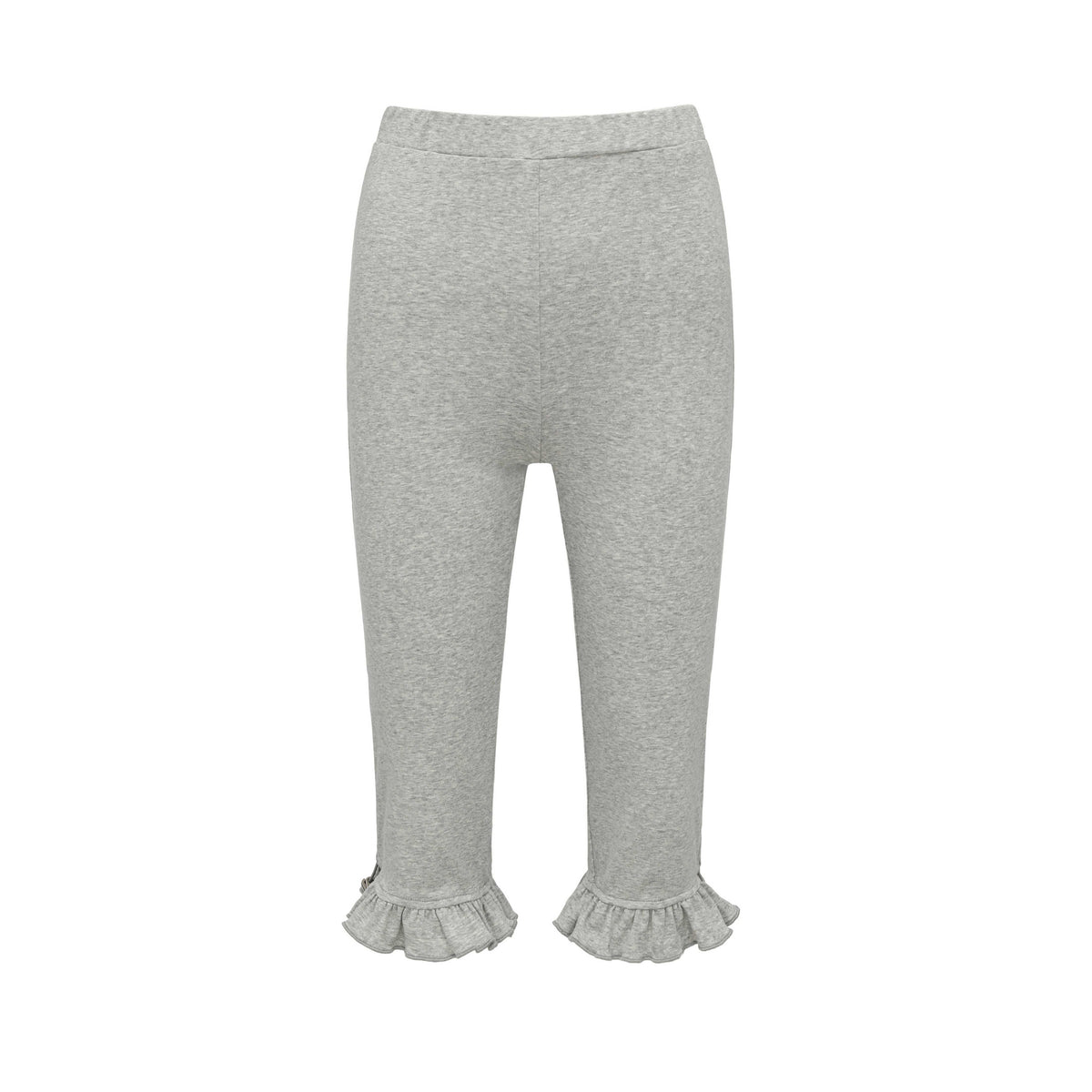 Light Heather Gray Ruffle Hem Slimming Layered Women'S Cotton Leggings
