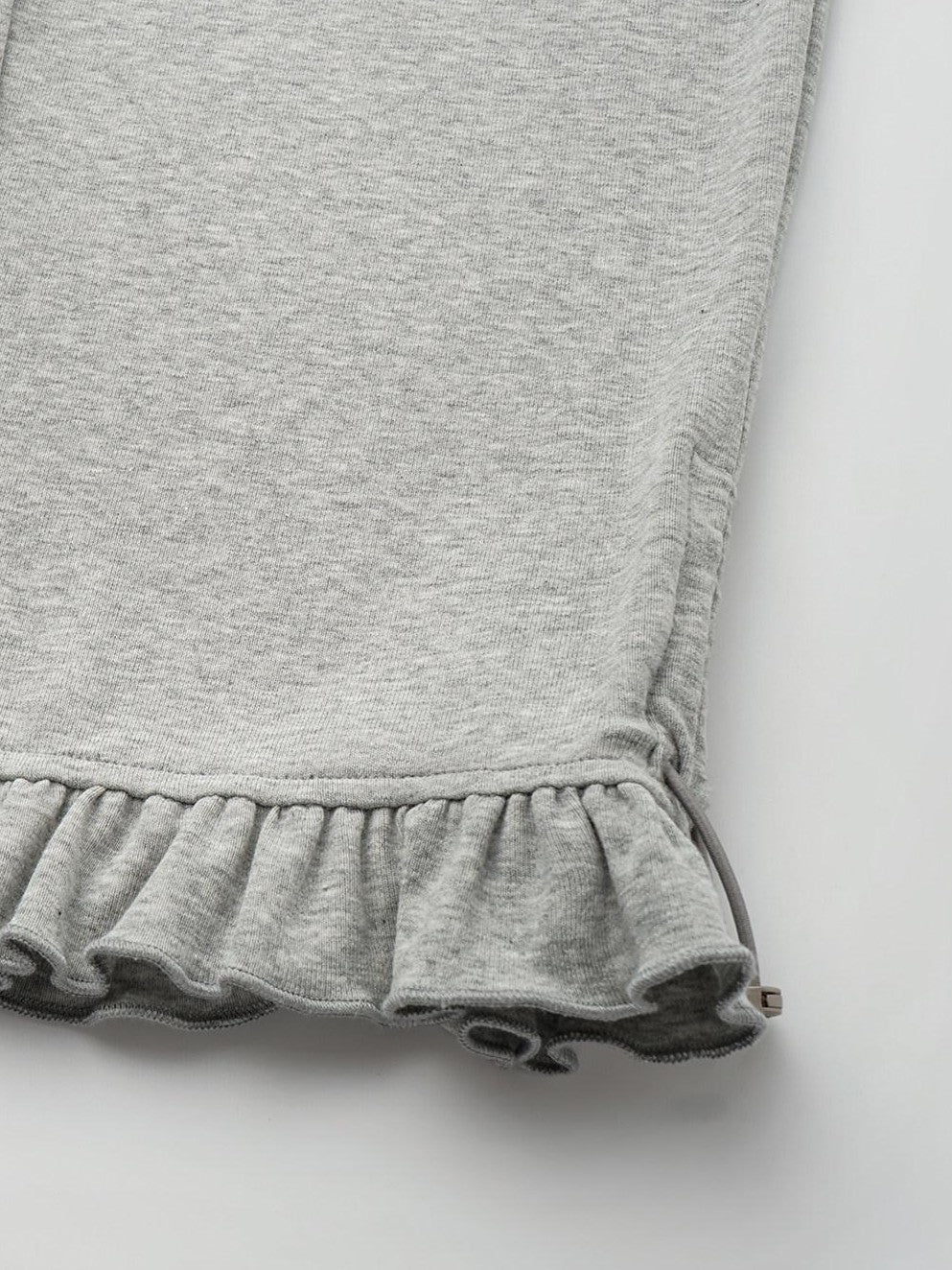 Light Heather Gray Ruffle Hem Slimming Layered Women'S Cotton Leggings