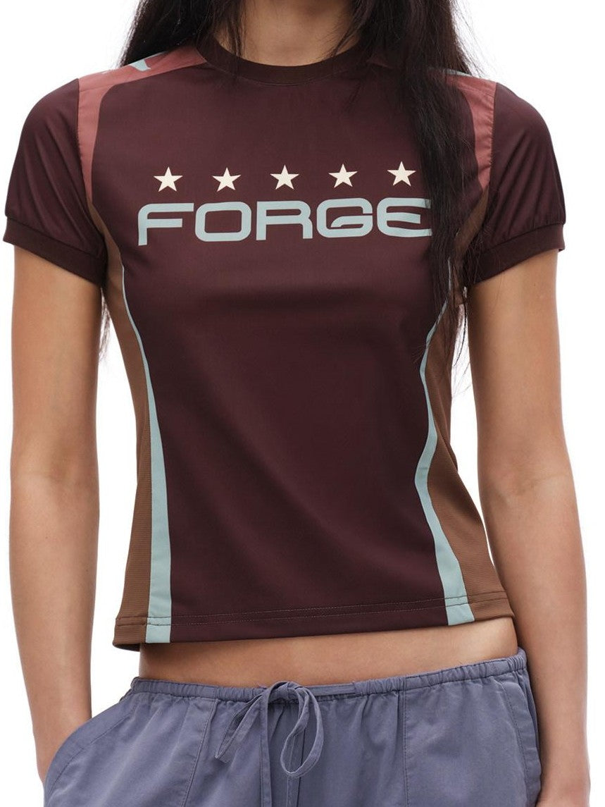 Retro Sporty Floral Patchwork Embroidered Women'S Short Sleeve T-Shirts