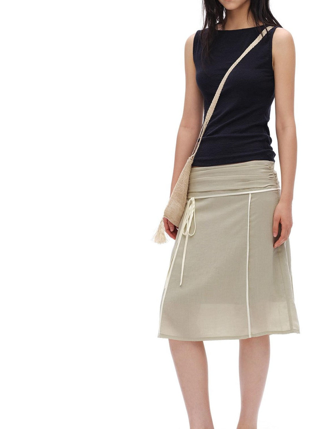 Reversible V-neck H Silhouette Slim Short Women'S Lyocell Linen Blend Tank Tops