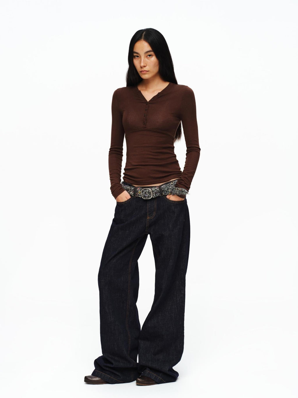 Slim Woven Casual Minimalist Unisex Speckled Gray Pu Metal Pin Buckle Belt