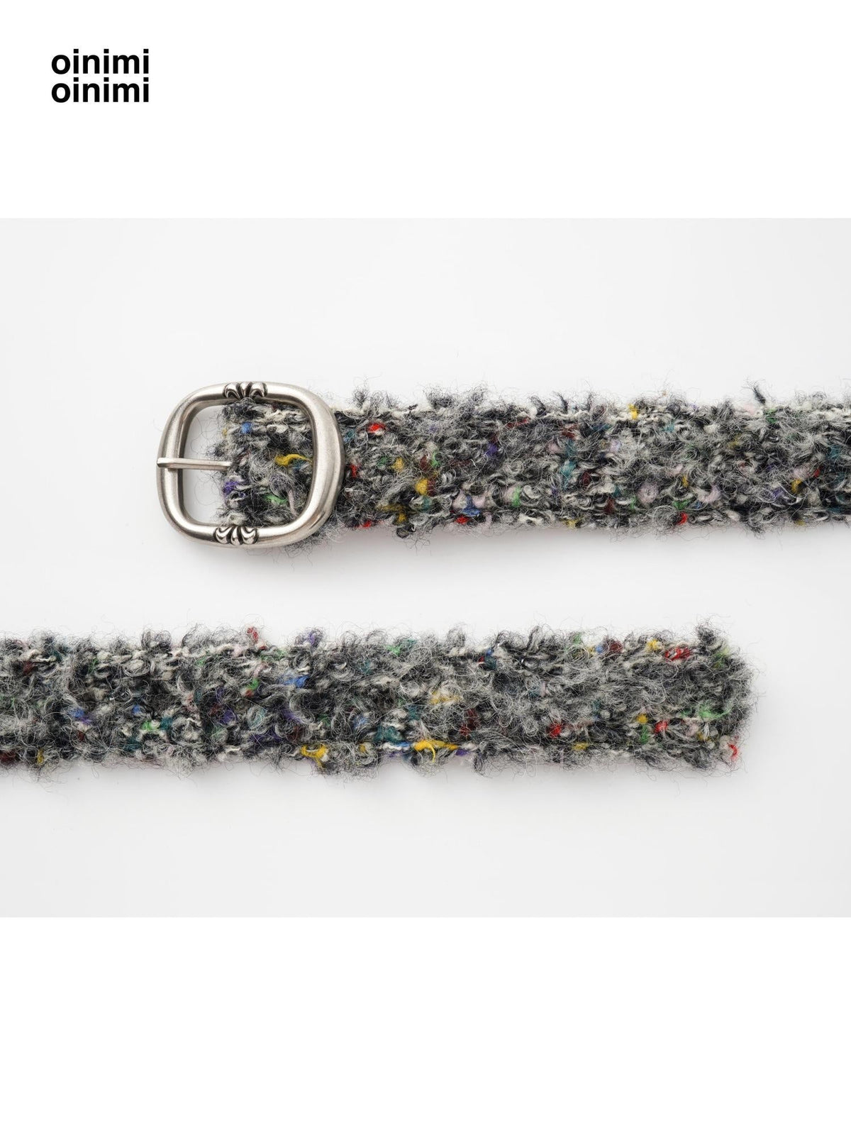 Slim Woven Casual Minimalist Unisex Speckled Gray Pu Metal Pin Buckle Belt