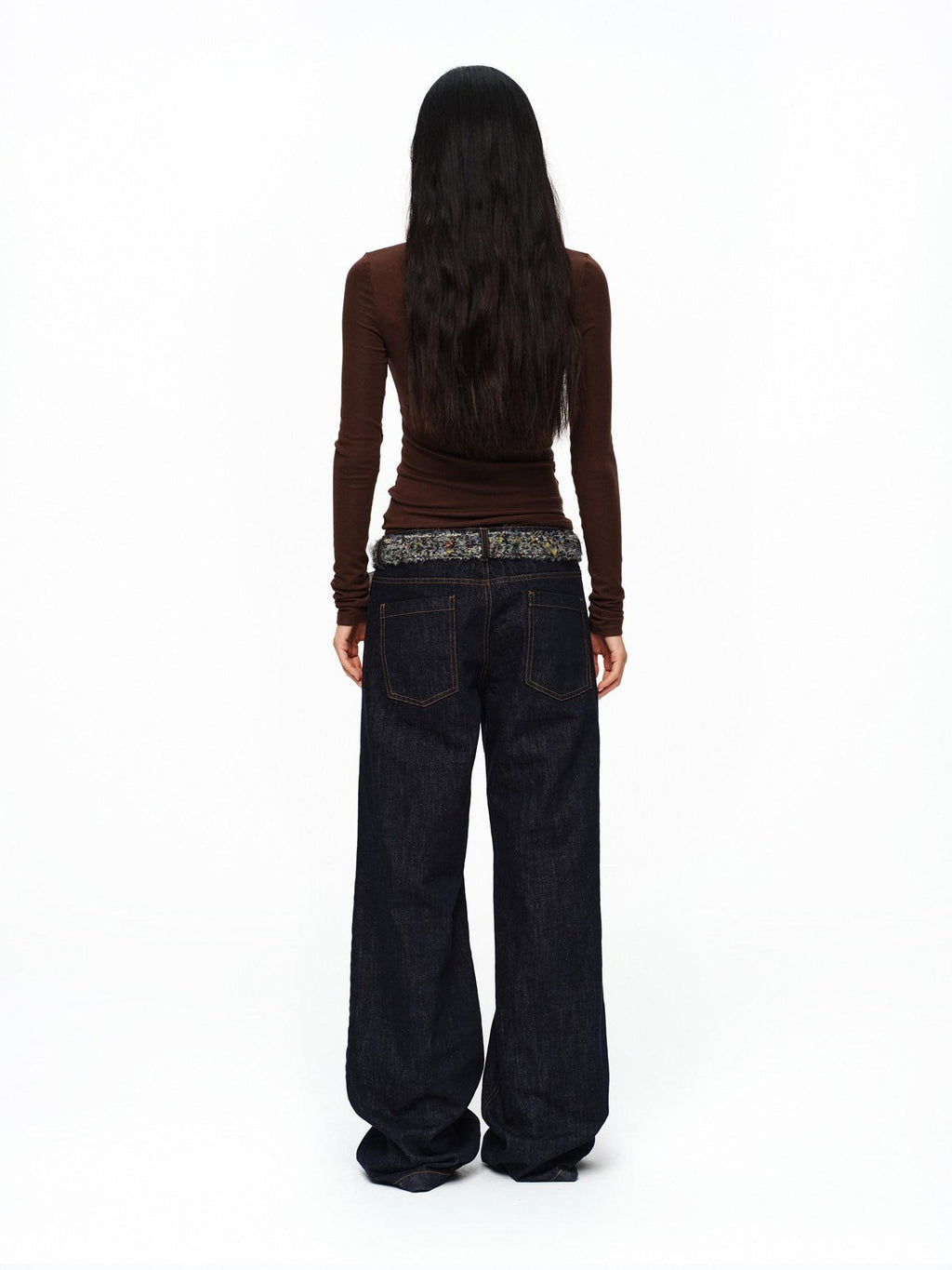 Slim Woven Casual Minimalist Unisex Speckled Gray Pu Metal Pin Buckle Belt