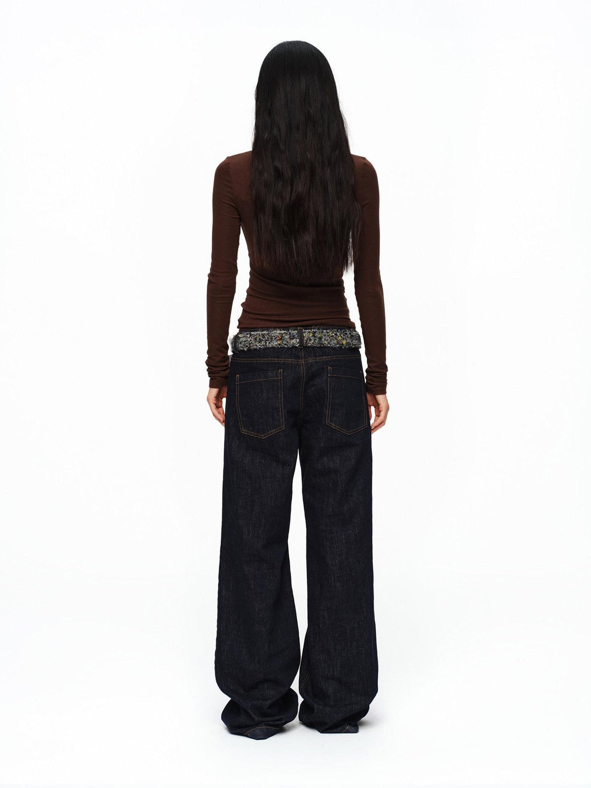 Slim Woven Casual Minimalist Unisex Speckled Gray Pu Metal Pin Buckle Belt