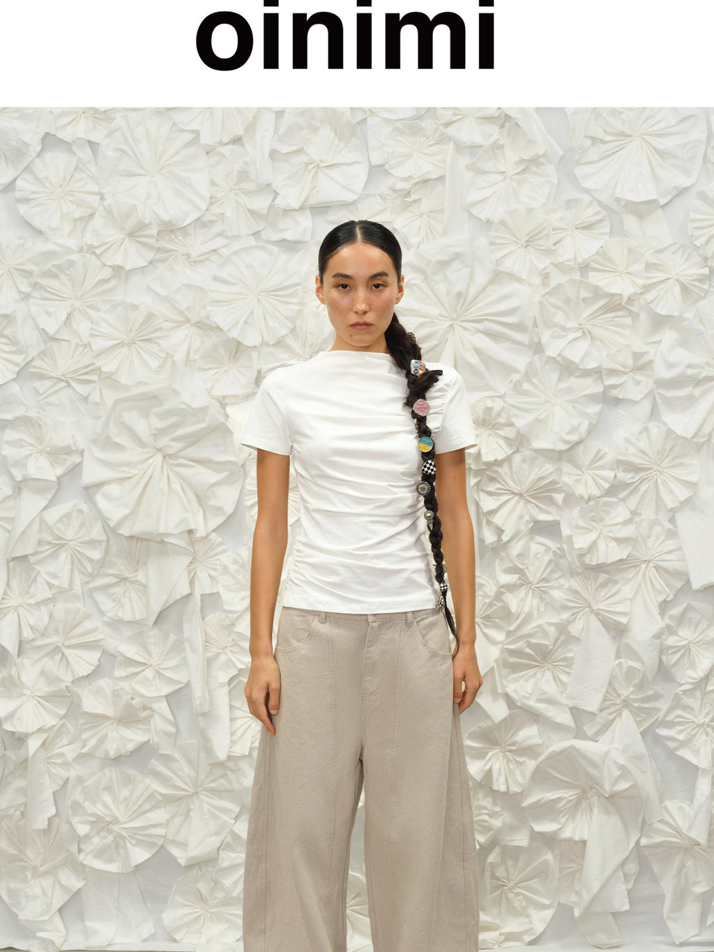 Soft Sculpted Pleated Tee Fitted Waist