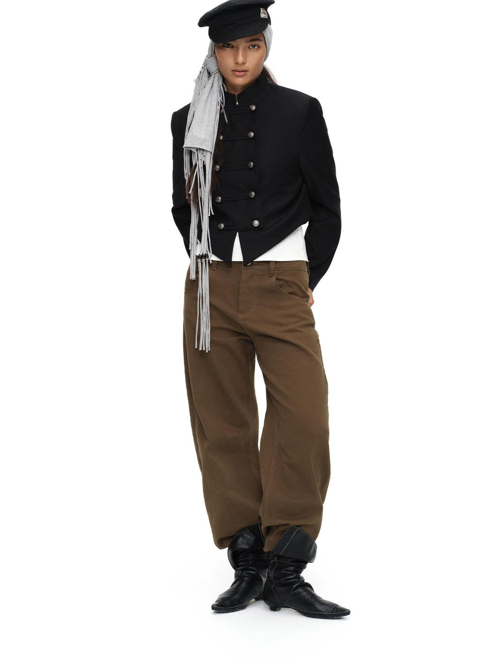 Tea Brown Low Rise Enzyme Wash Button Fly Women'S Cotton Straight-Leg Jeans