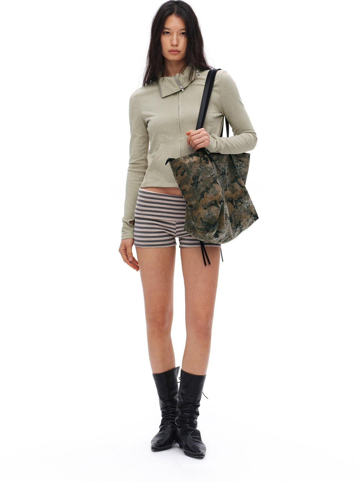 Textured Coated Camouflage Print Women'S Pu Leather Large Shoulder Handbags