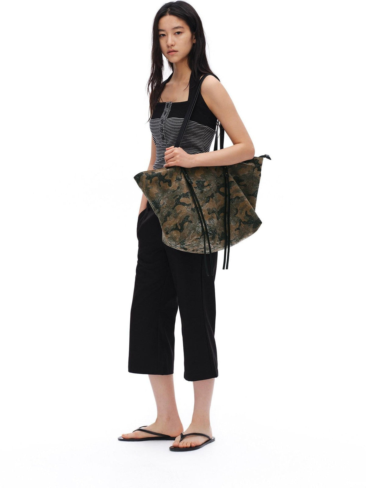 Textured Coated Camouflage Print Women'S Pu Leather Large Shoulder Handbags