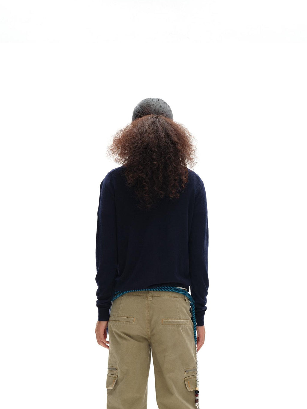Vintage Khaki Multi Pocket Work Pants Low Rise Relaxed Fit Women Trousers