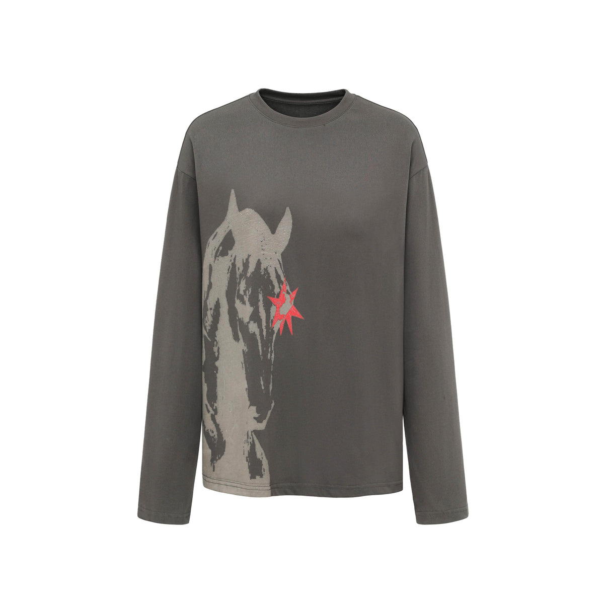 Vintage Meteor Horse Tie Dye Print Women'S Cotton Long Sleeve T-Shirts