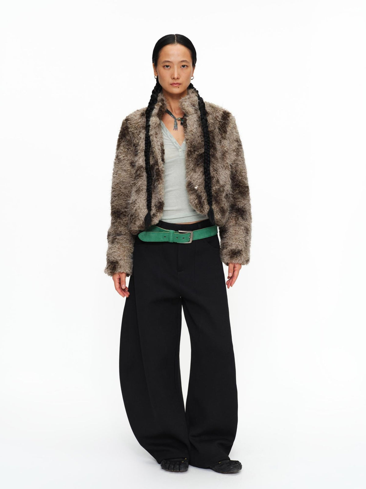 Warm Cotton Filled Short Straight Button Unisex Tie Dye Khaki Puffer Jacket