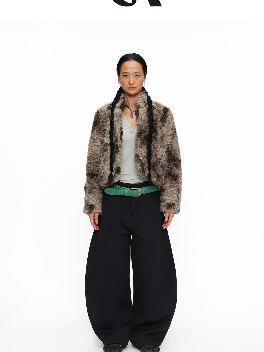 Warm Cotton Filled Short Straight Button Unisex Tie Dye Khaki Puffer Jacket