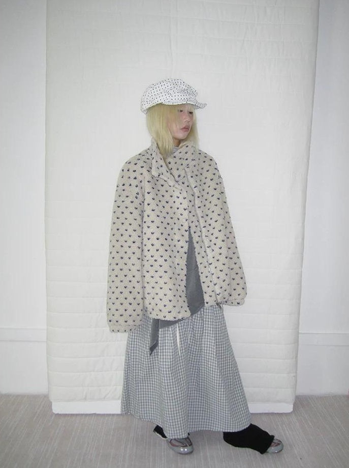 3months | POLKA DOT JACQUARD WOOL COAT【ID:TN00056】