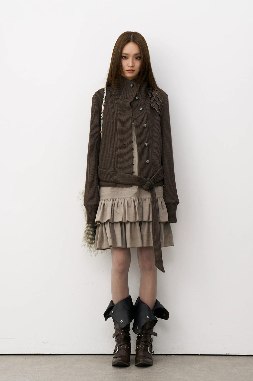 THELIGHT | LACE SHOULDER KNIT JACKET【ID:TN00115】