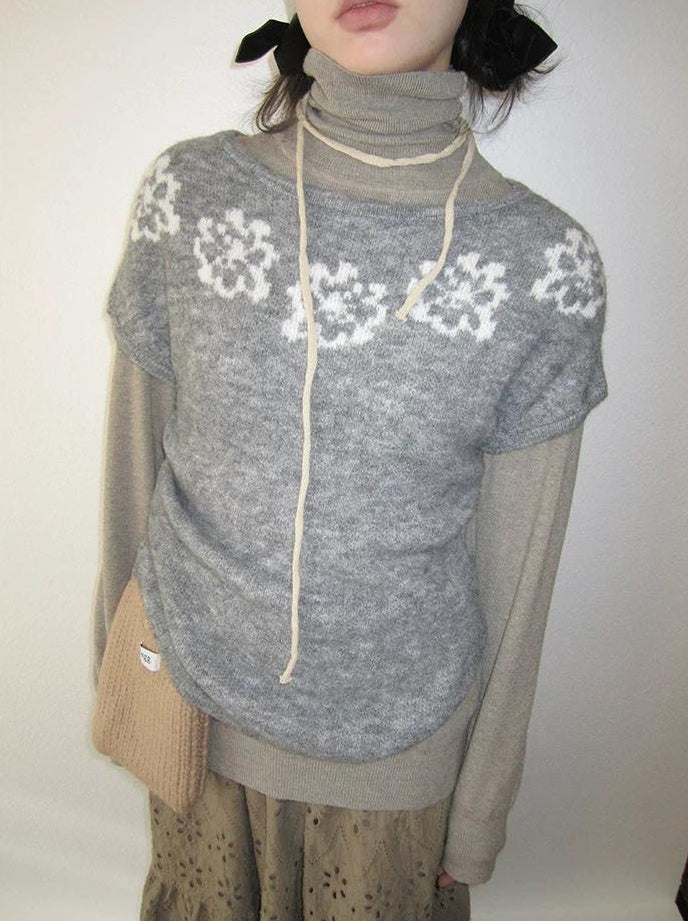 3months | VINTAGE GRAY KNIT SWEATER【ID:TN00044】