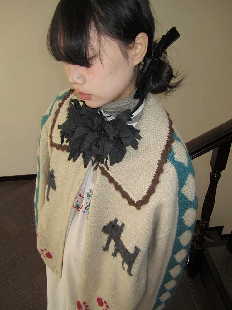 3months | VINTAGE LAPEL CARDIGAN SWEATER【ID:TN00048】