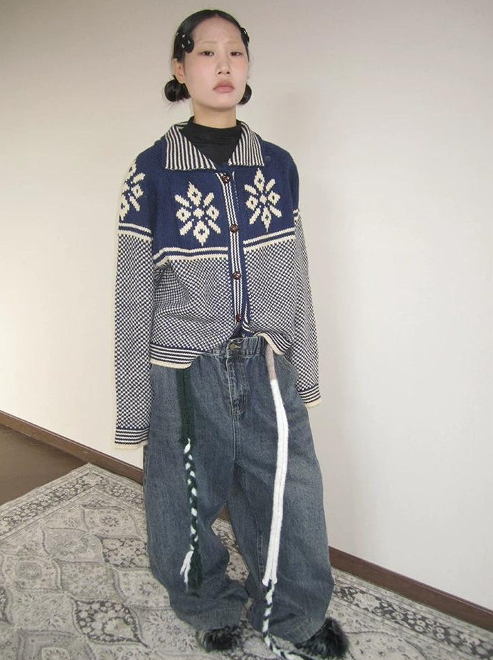 3months | RETRO LOOSE KNIT SWEATER JACKET【ID:TN00043】
