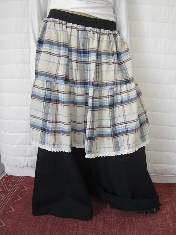 3months |  RETRO PLAID SPLICING PANTS【ID:TN00020】
