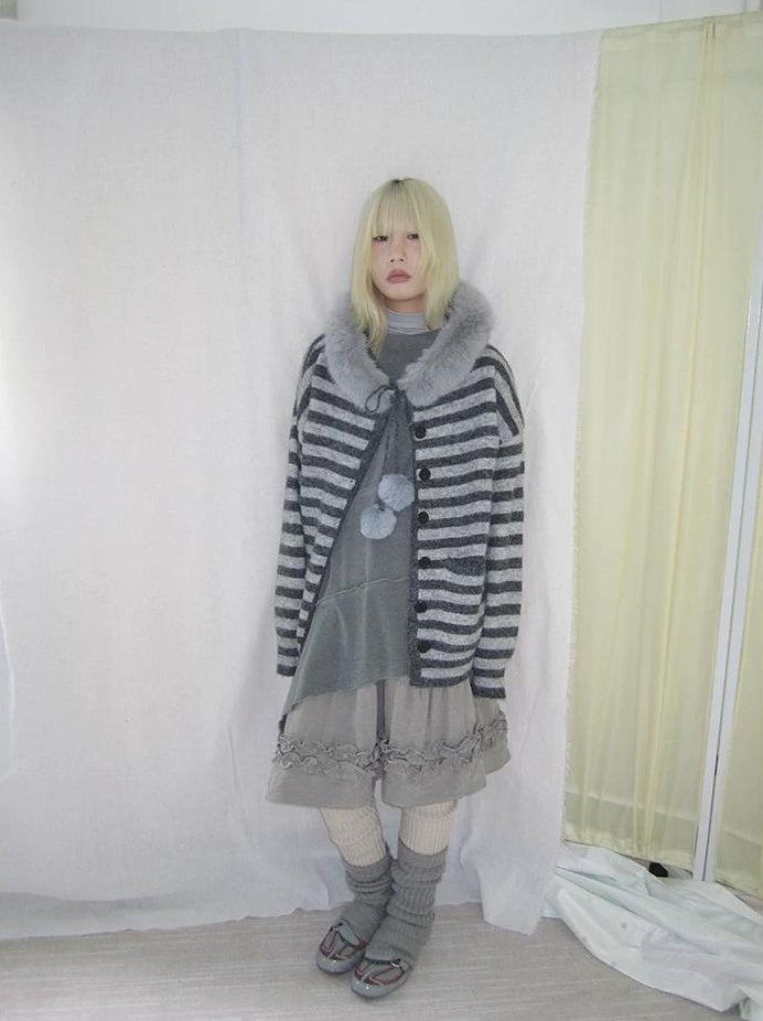 3months |  NICHE STRIPED CARDIGAN SWEATER【ID:TN00016】