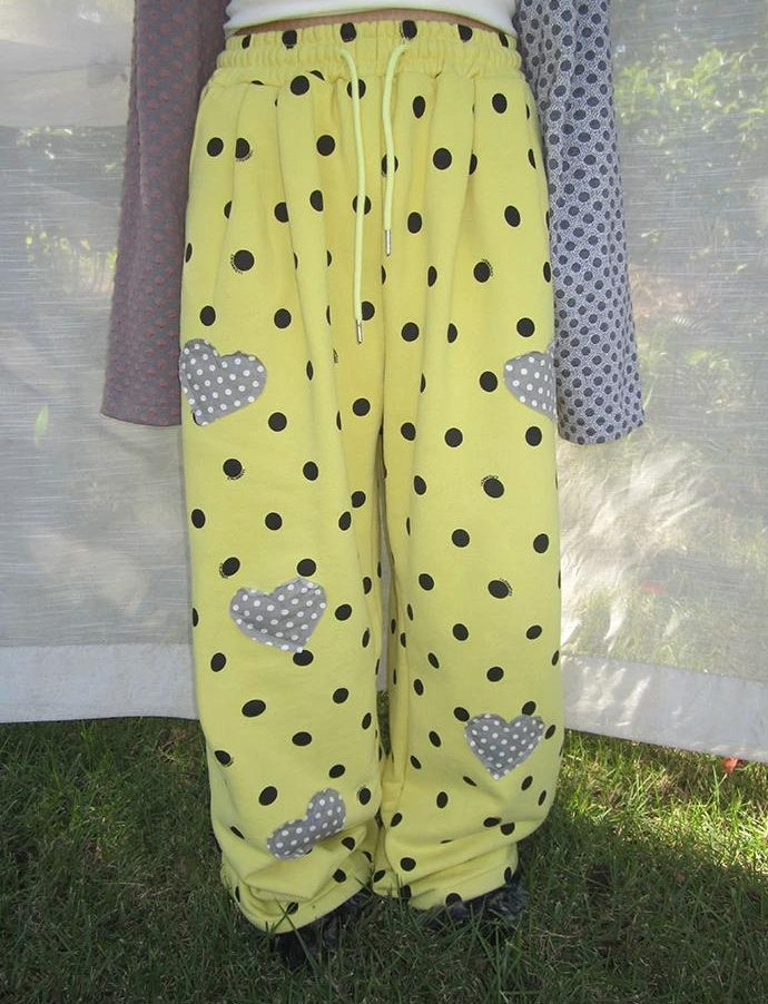 3months | CASUAL POLKA DOT WIDE LEG PANTS【ID:TN00036】