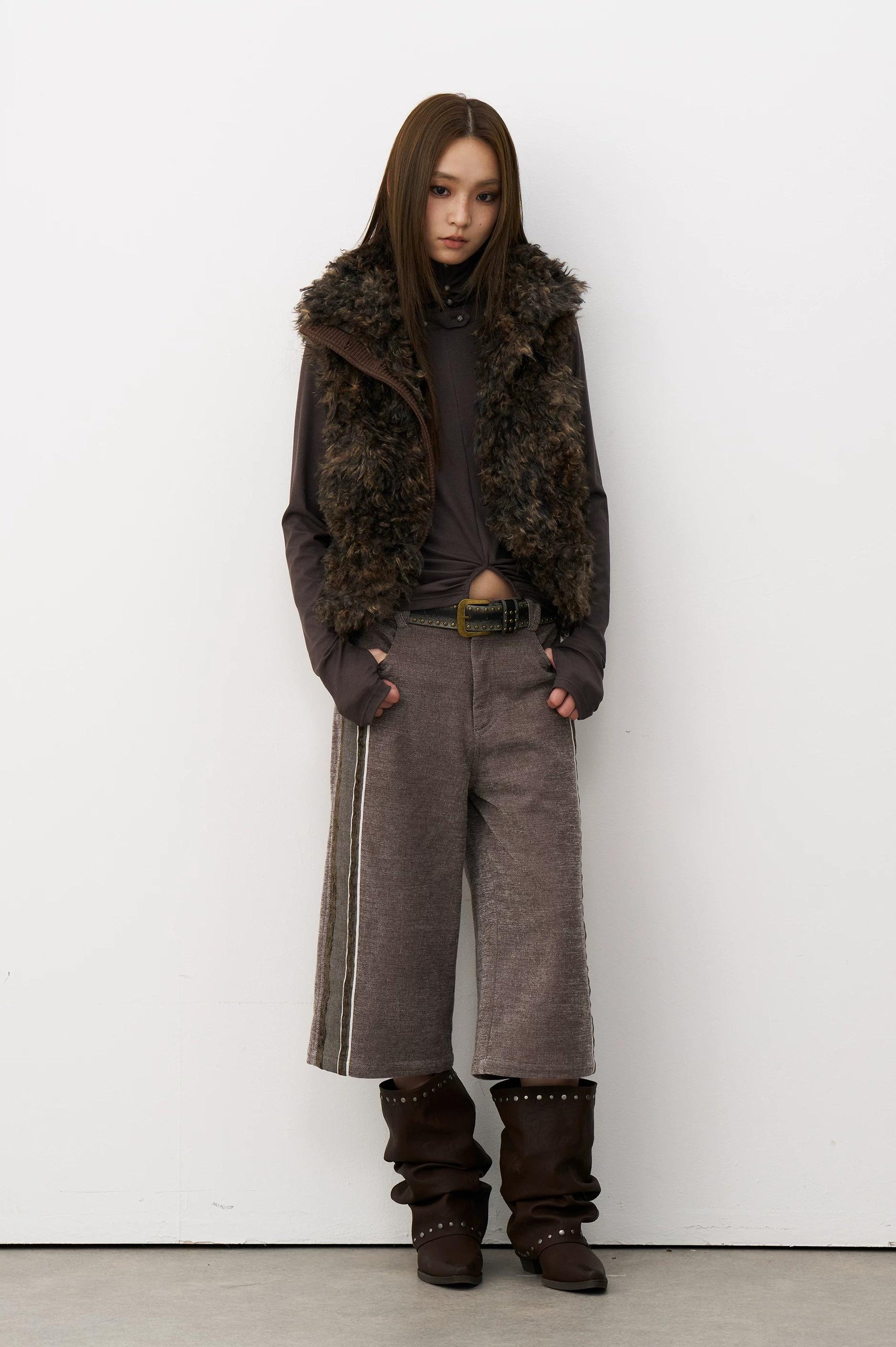 THELIGHT | WARM PLUSH VELVET VEST【ID:TN00102】