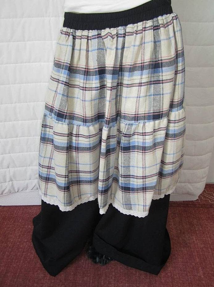 3months |  RETRO PLAID SPLICING PANTS【ID:TN00020】