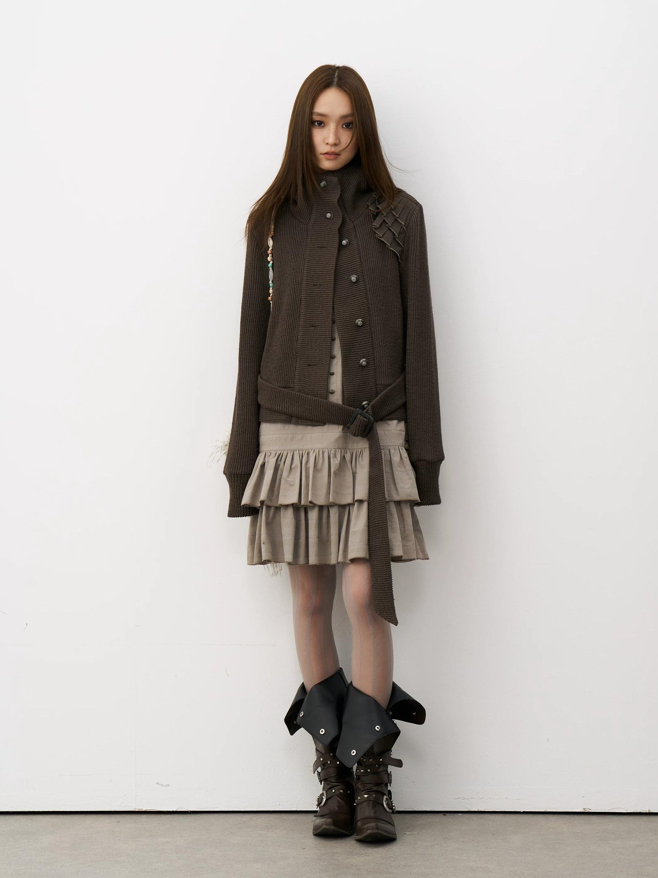 THELIGHT | LACE SHOULDER KNIT JACKET【ID:TN00115】