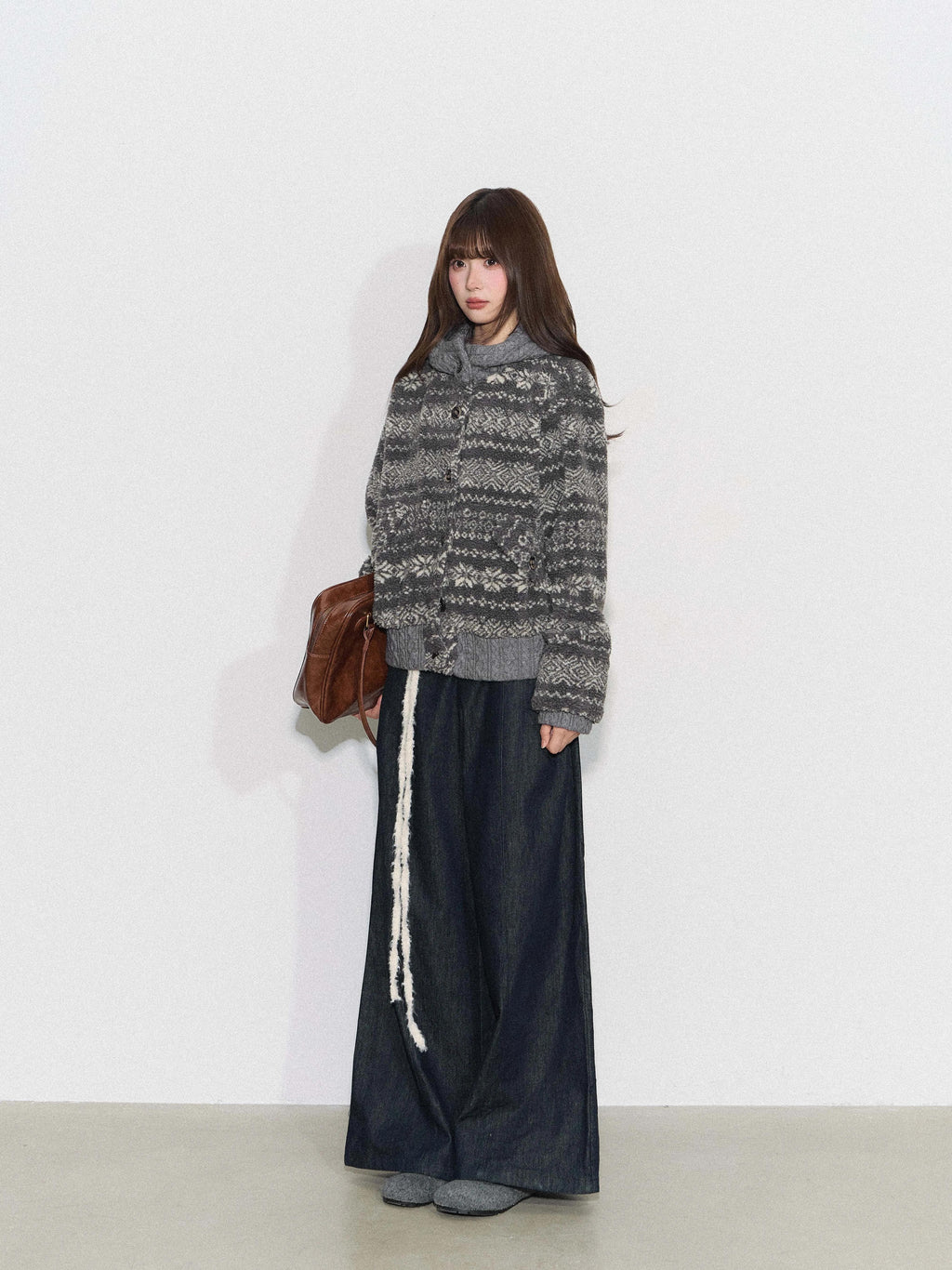 THELIGHT | CASUAL KNIT PATCHWORK JACKET【ID:TN00093】