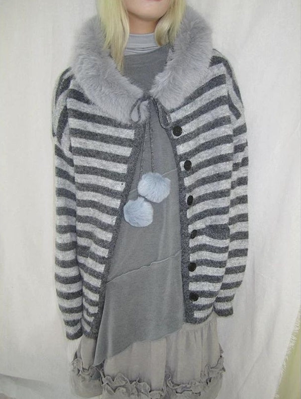 3months |  NICHE STRIPED CARDIGAN SWEATER【ID:TN00016】