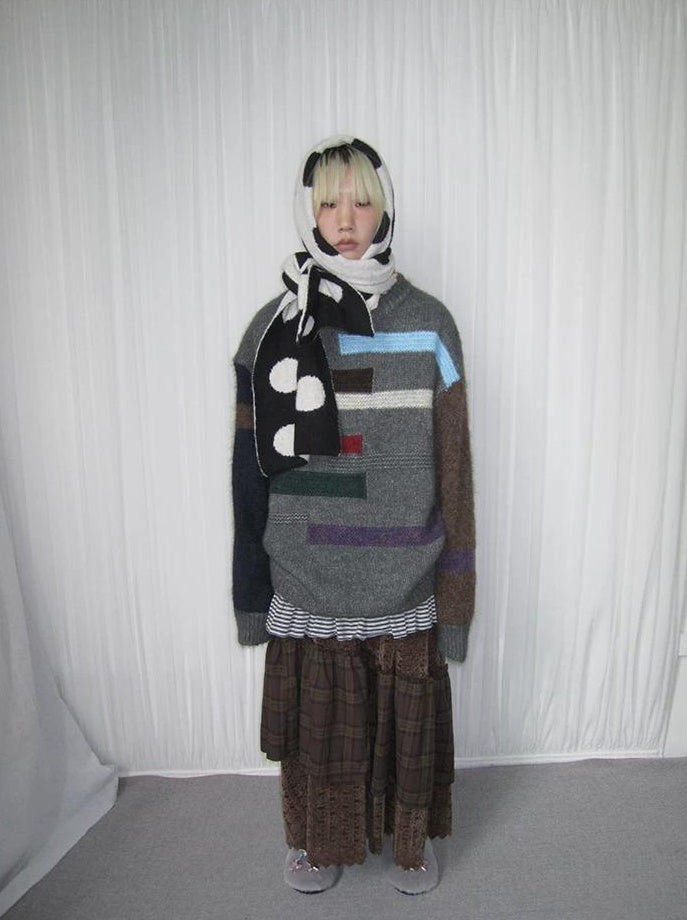 3months | PLAID LACE MAXI SKIRT【ID:TN00051】