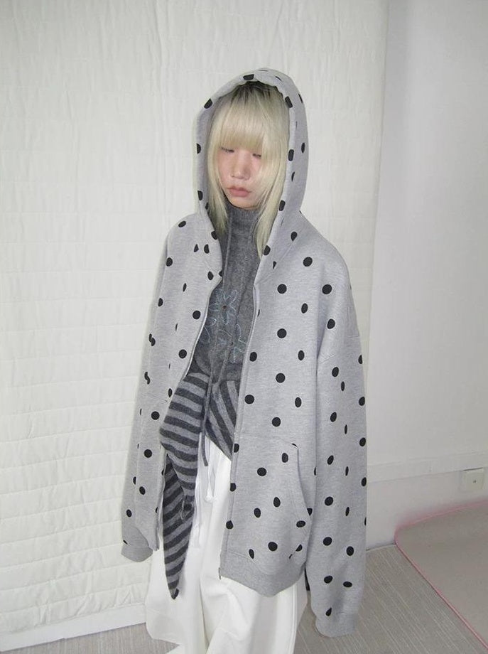 3months | POLKA DOT BOA HOODIE JACKET【ID:TN00060】