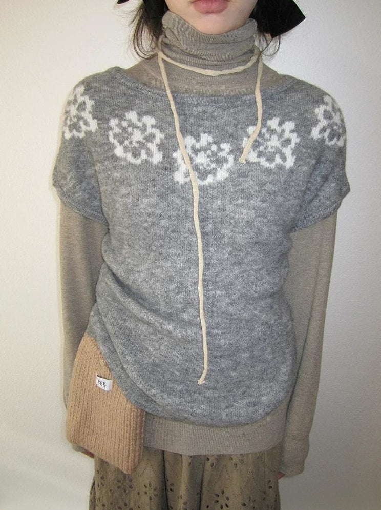 3months | VINTAGE GRAY KNIT SWEATER【ID:TN00044】