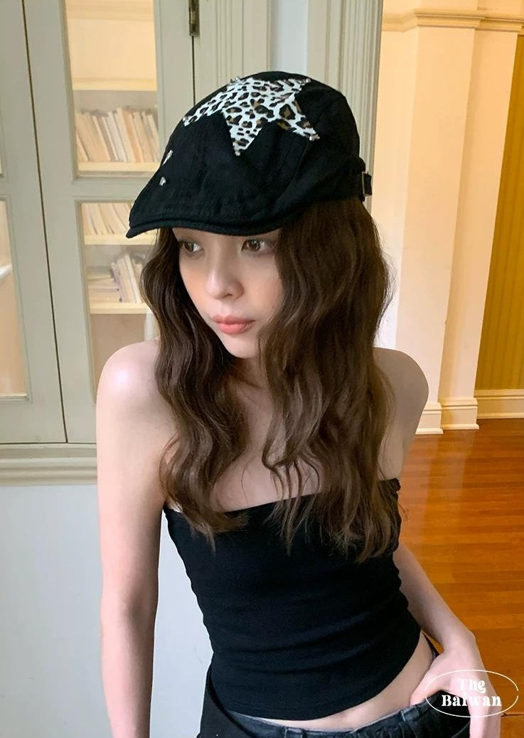 TRIA SELECT | RETRO BLACK BERET HAT【ID:TN00086】