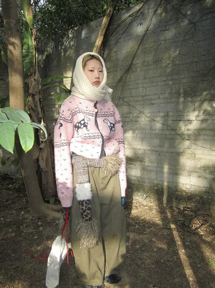 3months | SWEET JACQUARD HIGH NECK CARDIGAN【ID:TN00037】