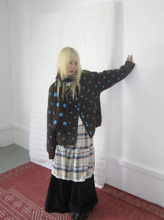 3months |  LOOSE KNITTED SWEATER JACKET【ID:TN00019】