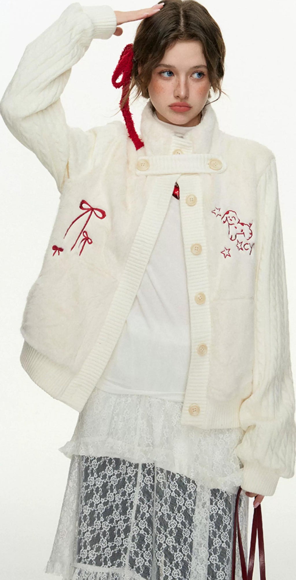 CyNi | COZY RABBIT HAIR CARDIGAN【ID:TN00097】